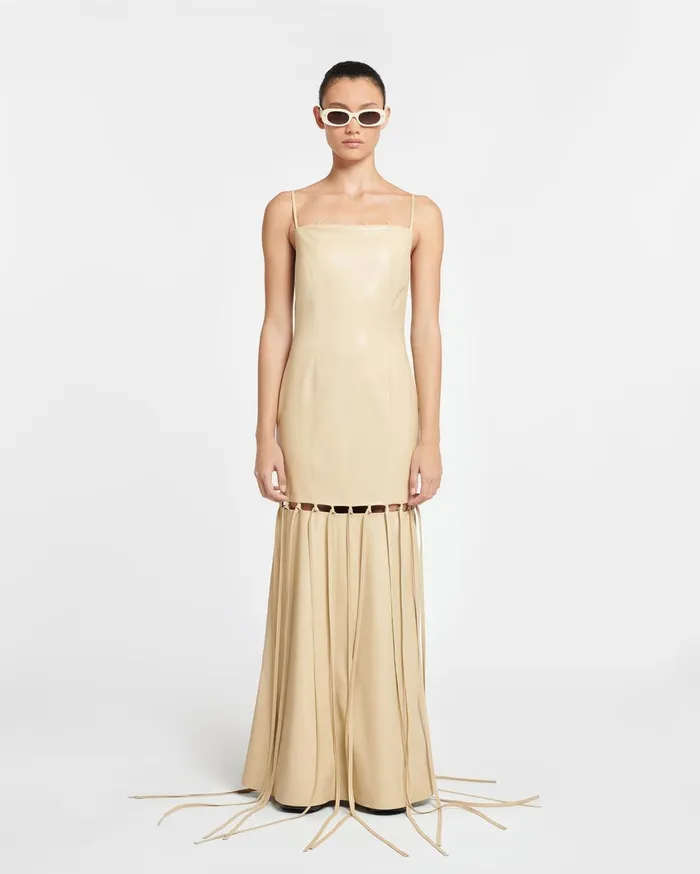 Clary Okobor AltLeather Maxi Dress Almond Women Nanushka Dresses