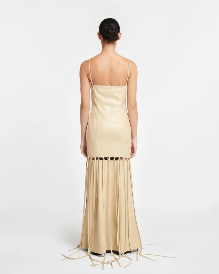 Clary Okobor AltLeather Maxi Dress Almond Women Nanushka Dresses