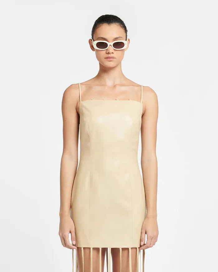Clary Okobor AltLeather Maxi Dress Almond Women Nanushka Dresses