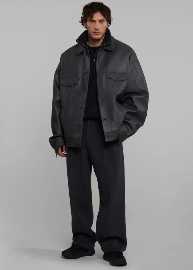Clothing Men The Frankie Shop Beo Wool Suit Pants 8211 Dark Grey