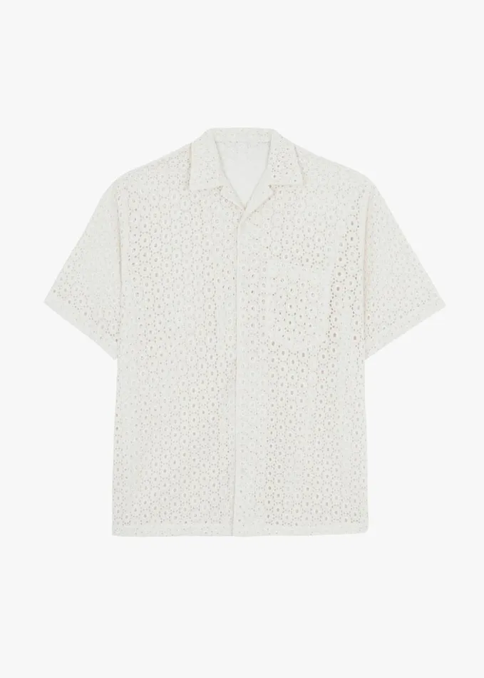 Clothing Men The Frankie Shop Landon Short Sleeve Shirt 8211 Beige
