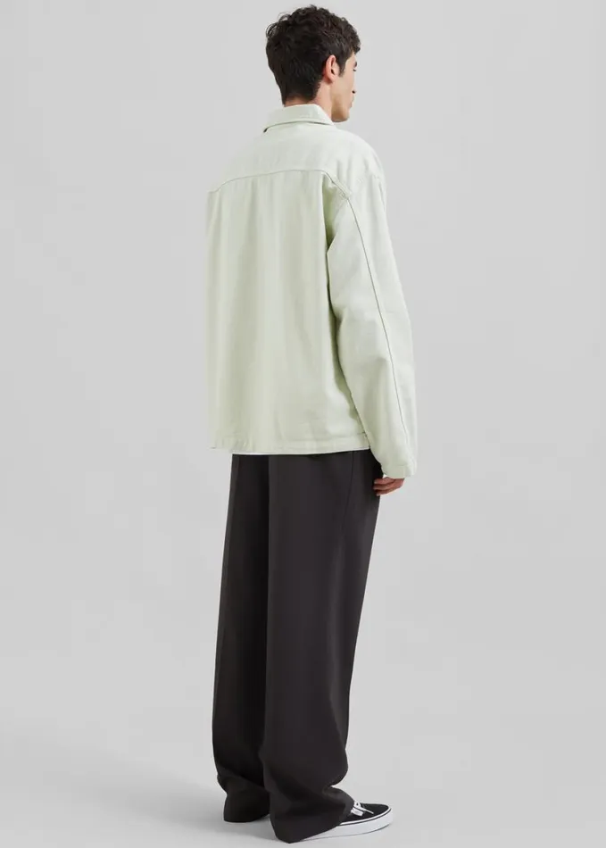 Clothing Men The Frankie Shop Ray Popover Denim Shirt 8211 Pale Green