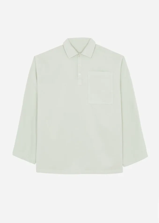 Clothing Men The Frankie Shop Ray Popover Denim Shirt 8211 Pale Green
