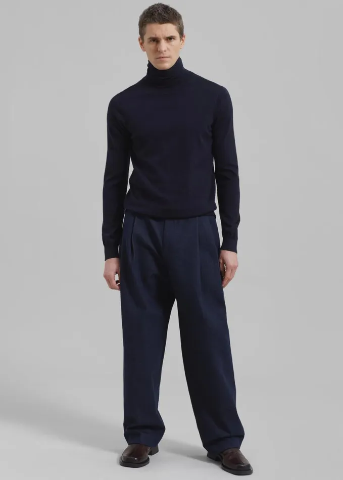 Clothing Men The Frankie Shop Stephen Pleated Denim Trousers 8211 Navy