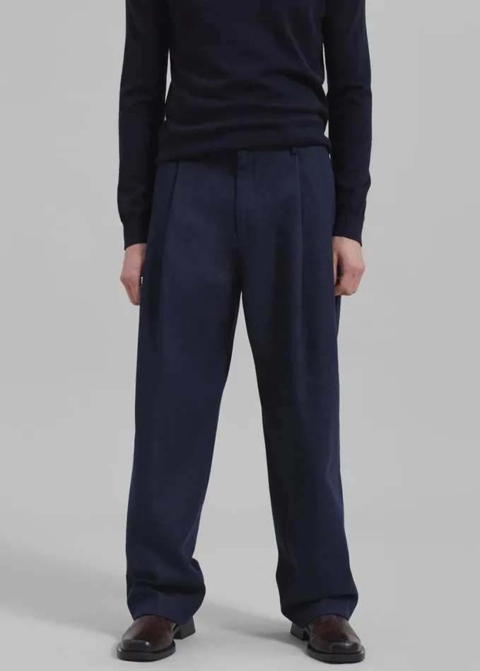 Clothing Men The Frankie Shop Stephen Pleated Denim Trousers 8211 Navy
