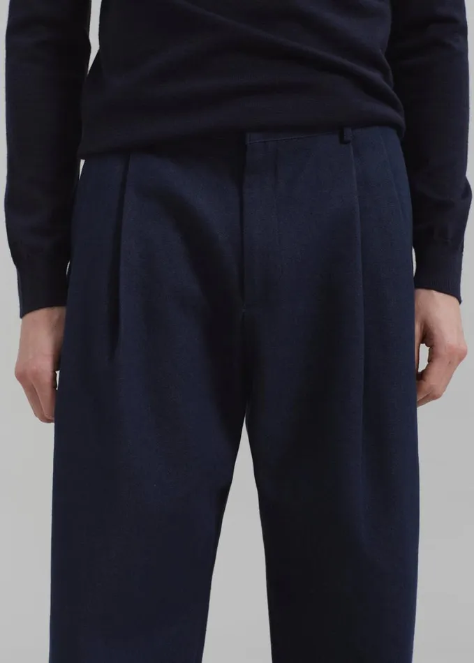 Clothing Men The Frankie Shop Stephen Pleated Denim Trousers 8211 Navy