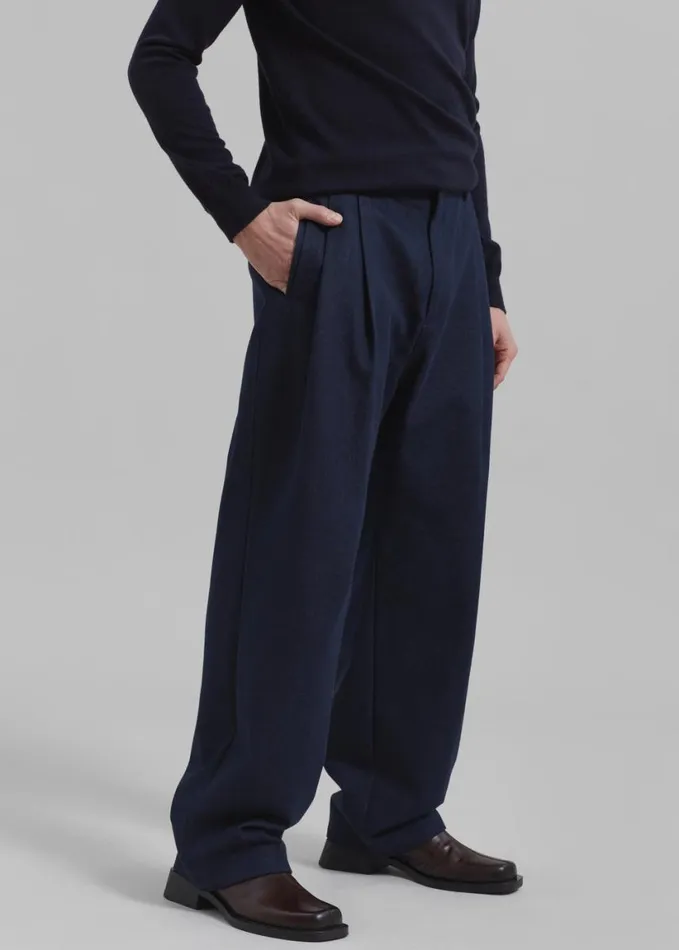 Clothing Men The Frankie Shop Stephen Pleated Denim Trousers 8211 Navy