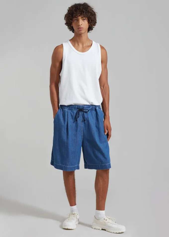 Clothing Men The Frankie Shop Tanner Denim Shorts 8211 Medium Wash