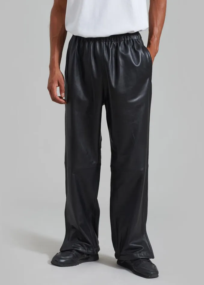 Clothing WomenMen The Frankie Shop Kevin Leather Trousers 8211 Black