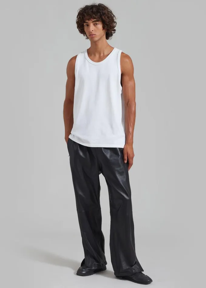 Clothing WomenMen The Frankie Shop Kevin Leather Trousers 8211 Black