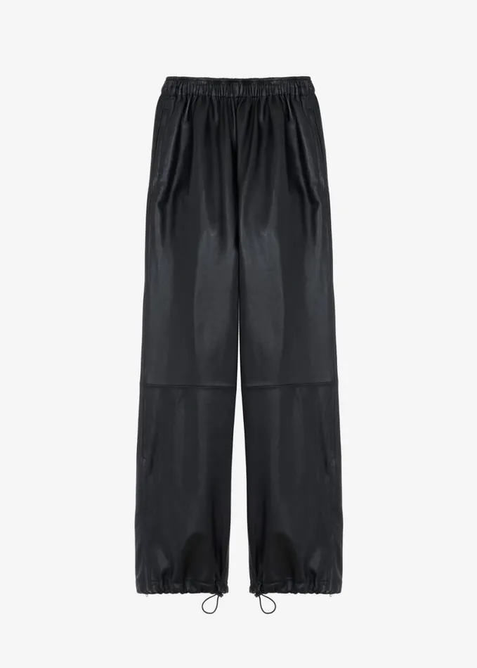 Clothing WomenMen The Frankie Shop Kevin Leather Trousers 8211 Black