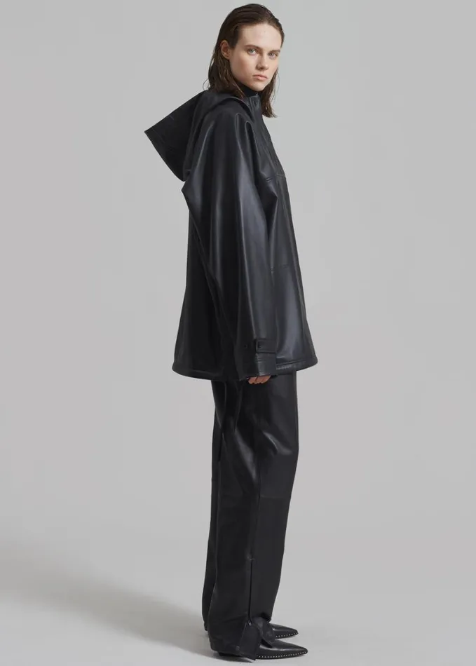 Clothing WomenMen The Frankie Shop Kevin Leather Trousers 8211 Black
