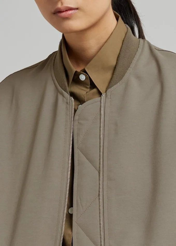 Clothing WomenMen The Frankie Shop Lumi Bomber Jacket 8211 Dark Olive