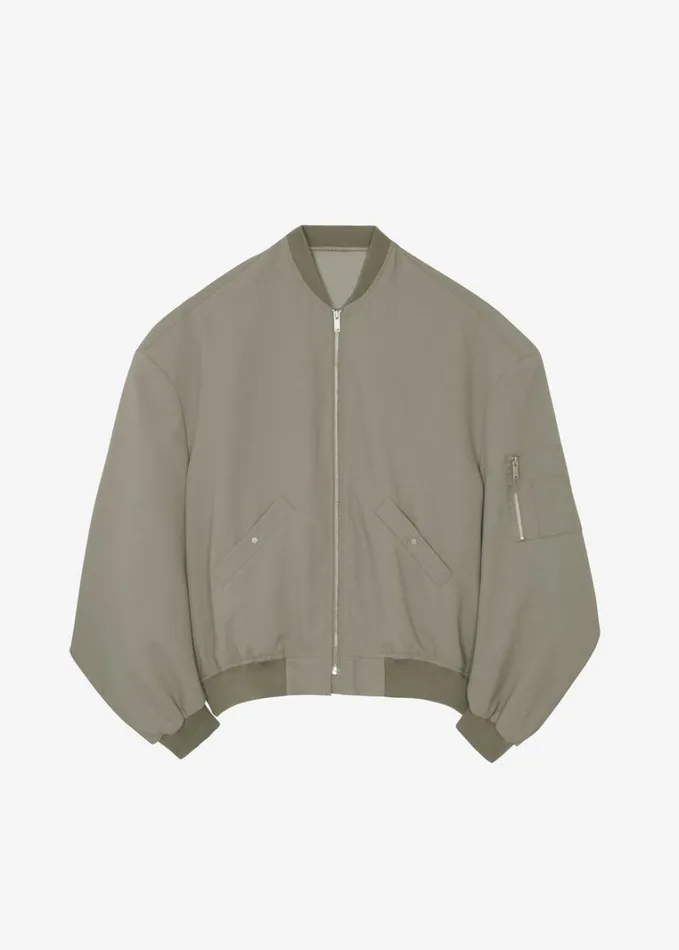 Clothing WomenMen The Frankie Shop Lumi Bomber Jacket 8211 Dark Olive