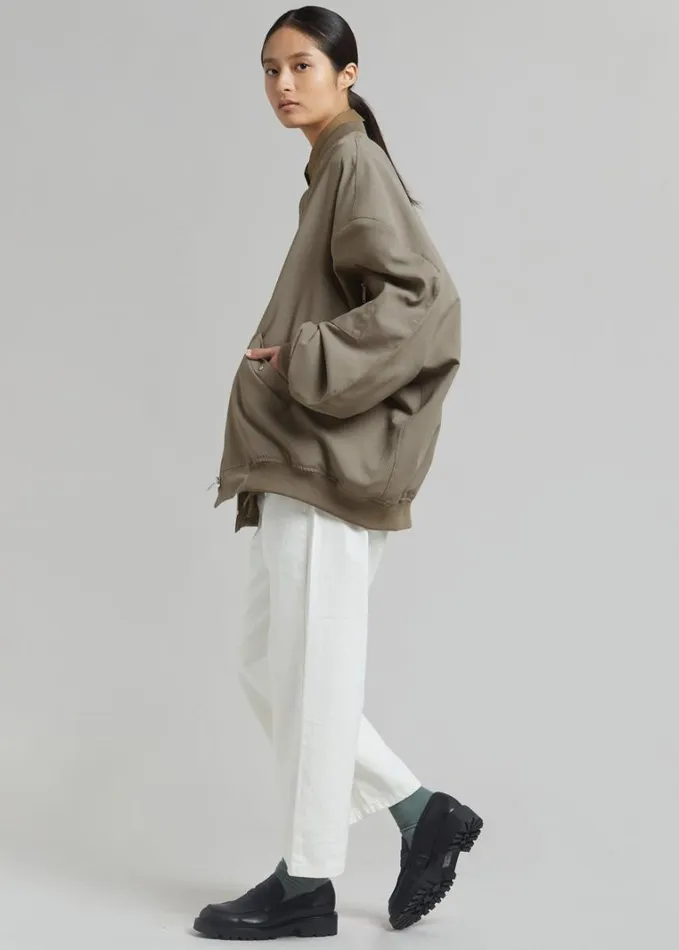 Clothing WomenMen The Frankie Shop Lumi Bomber Jacket 8211 Dark Olive