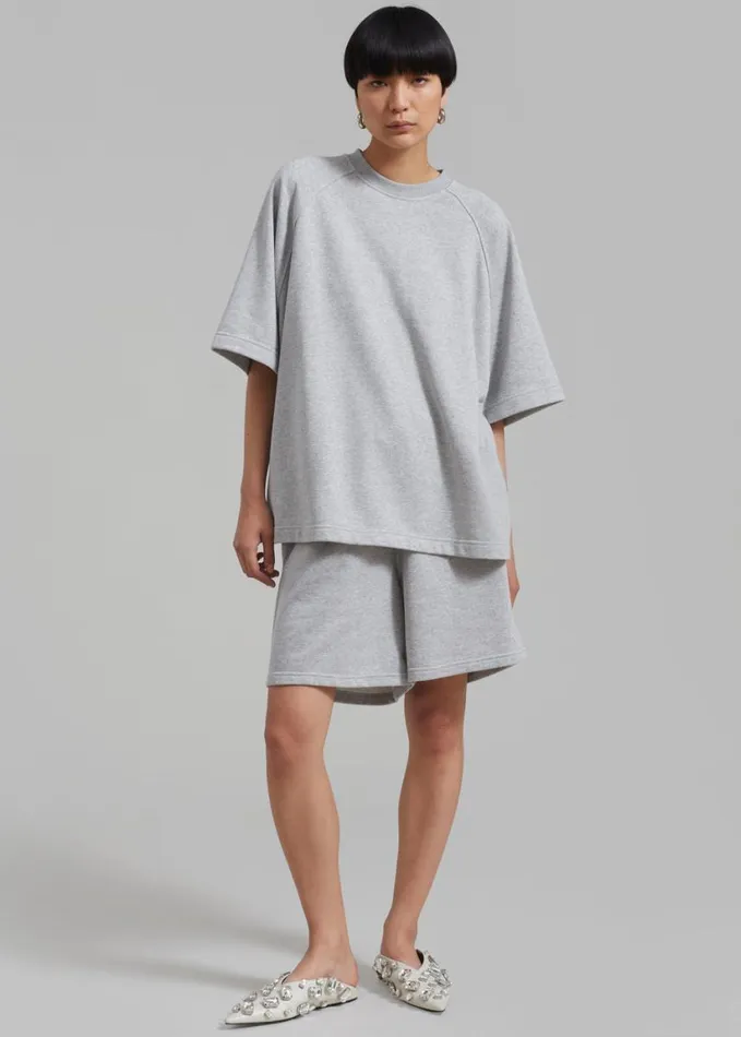 Clothing WomenMen The Frankie Shop Newton Sweatshorts 8211 Grey