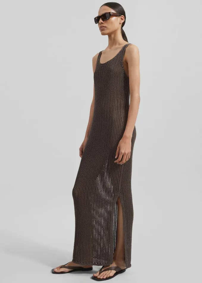 Clothing Women The Frankie Shop Adrienna Crochet Maxi Dress 8211 Brown