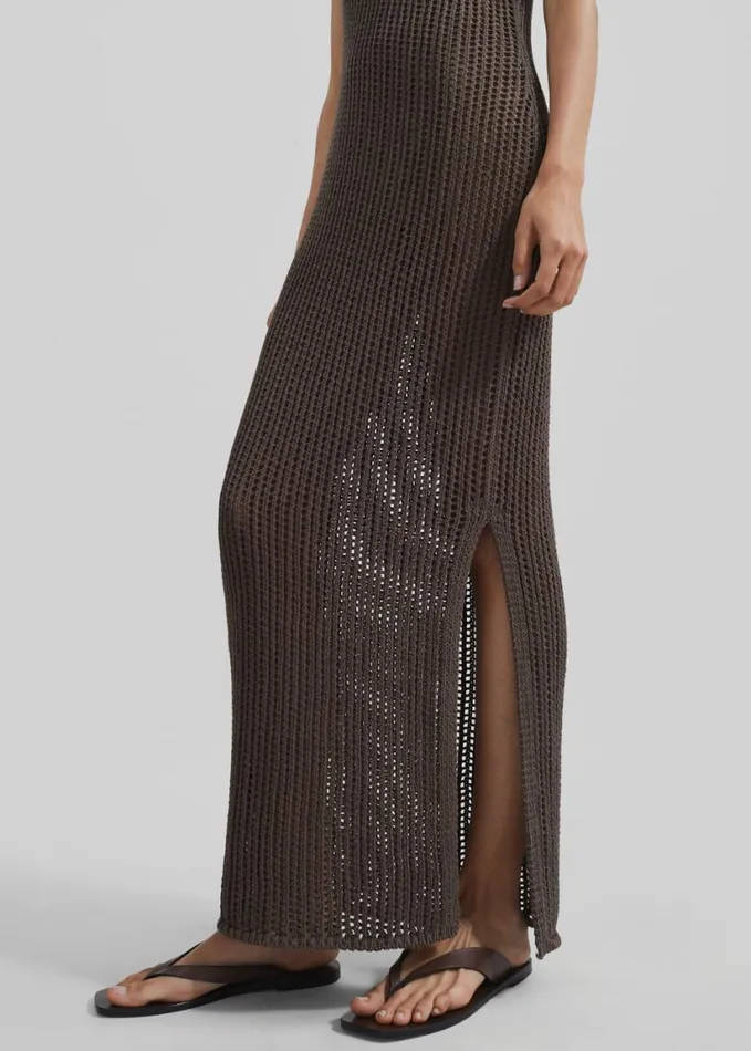 Clothing Women The Frankie Shop Adrienna Crochet Maxi Dress 8211 Brown