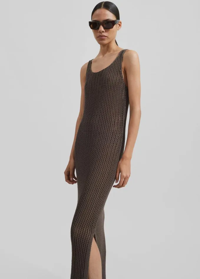 Clothing Women The Frankie Shop Adrienna Crochet Maxi Dress 8211 Brown