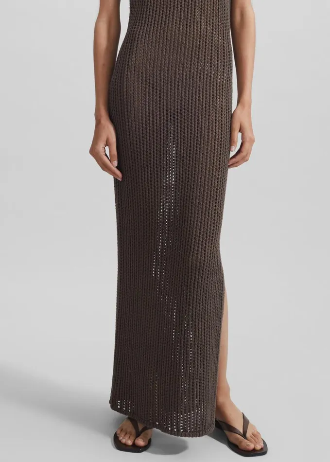 Clothing Women The Frankie Shop Adrienna Crochet Maxi Dress 8211 Brown