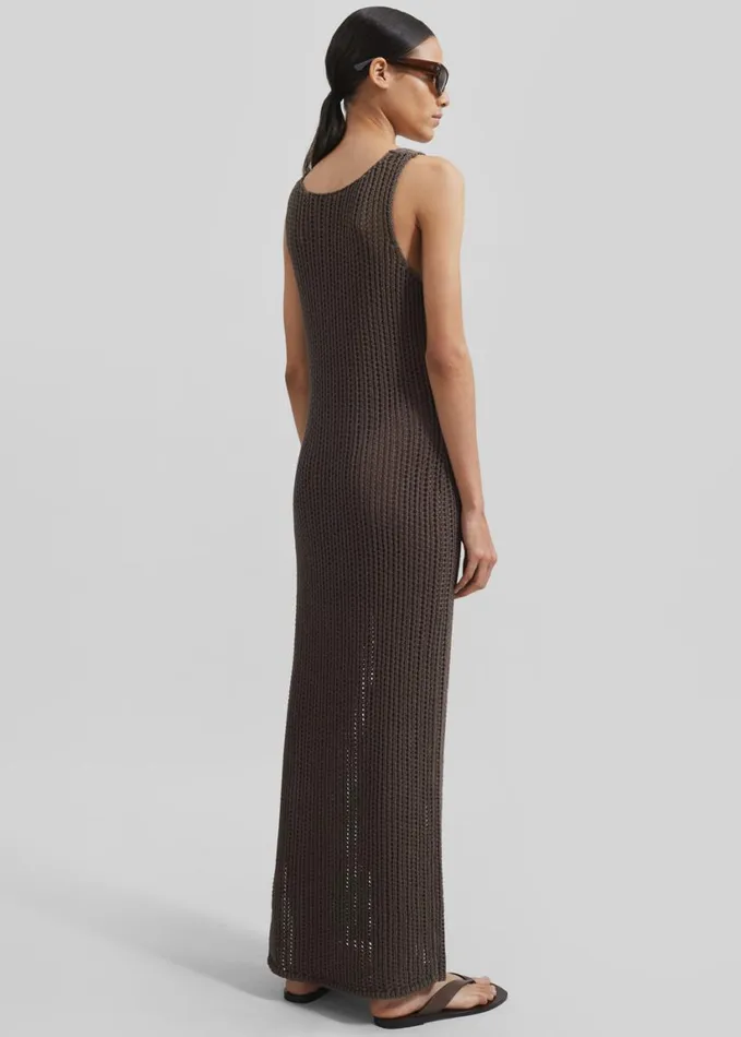 Clothing Women The Frankie Shop Adrienna Crochet Maxi Dress 8211 Brown