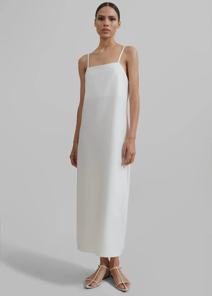 Clothing Women The Frankie Shop Aletta Midi Dress 8211 Ivory