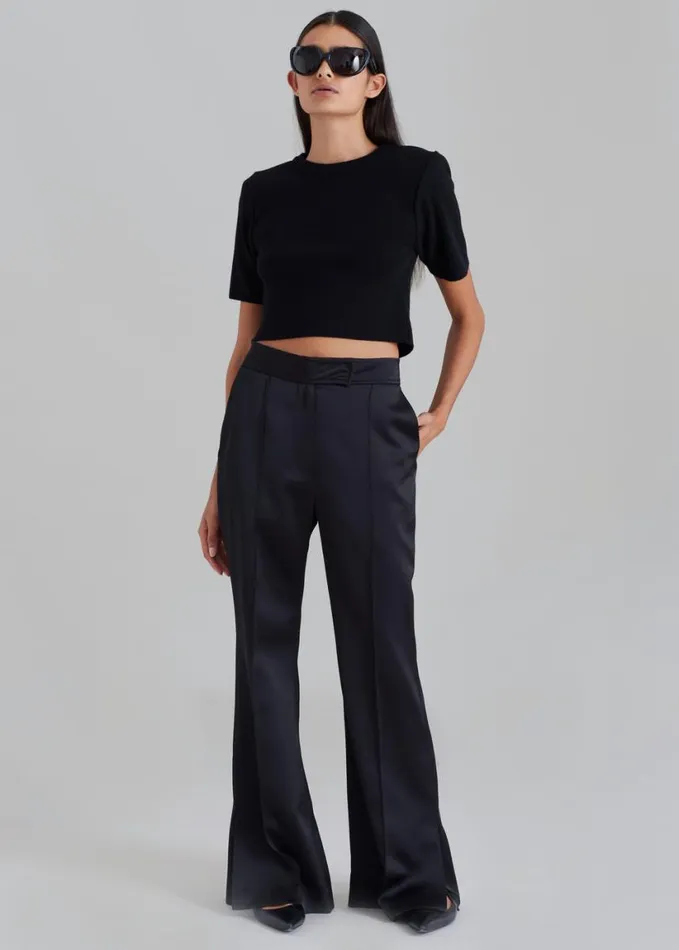 Clothing Women The Frankie Shop Angelica Flare Pants 8211 Black