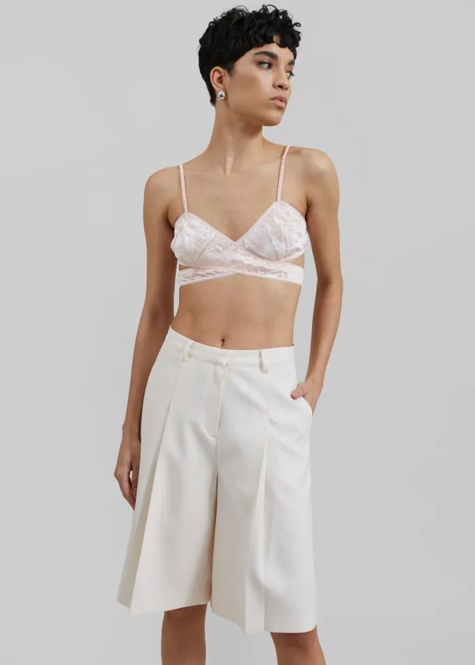 Clothing Women The Frankie Shop Anna October Lotus Crop Top 8211 Light Pink