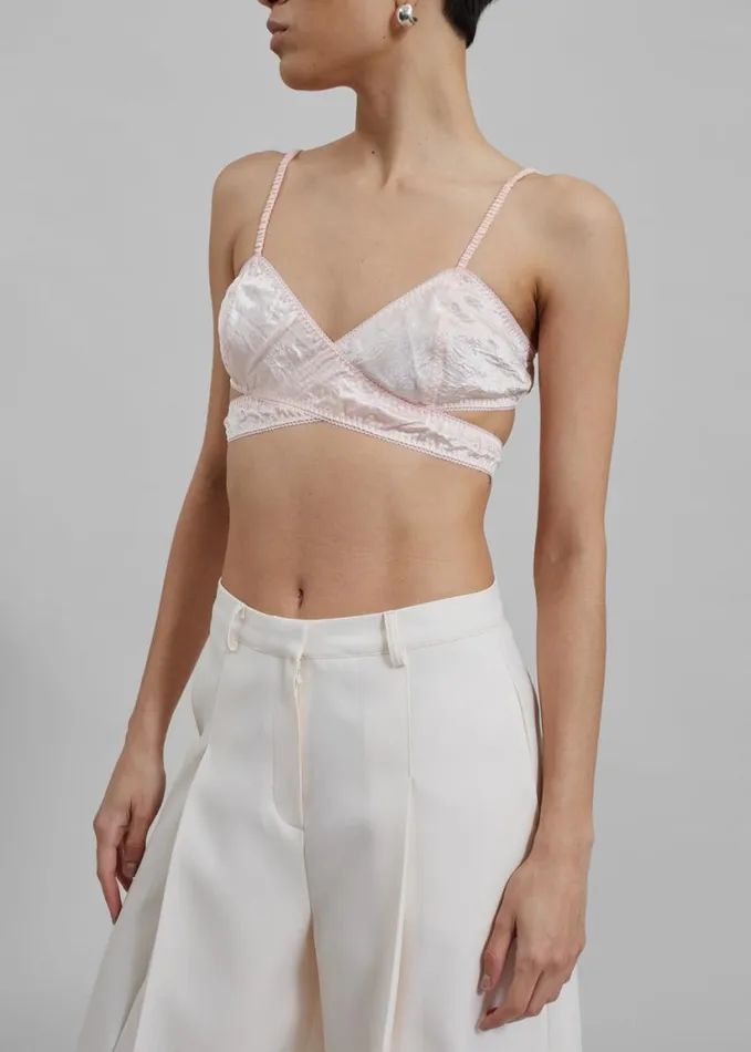 Clothing Women The Frankie Shop Anna October Lotus Crop Top 8211 Light Pink