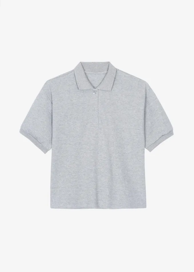 Clothing Women The Frankie Shop Arda Crop Polo 8211 Grey