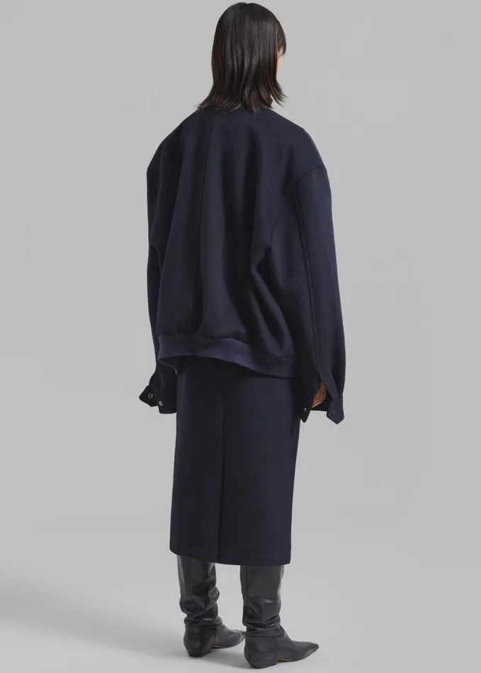 Clothing Women The Frankie Shop Arley Oversized Bomber 8211 Navy