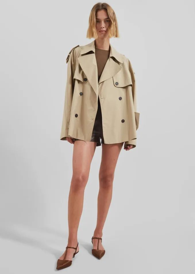 Clothing Women The Frankie Shop Arlington Short Trench 8211 Beige
