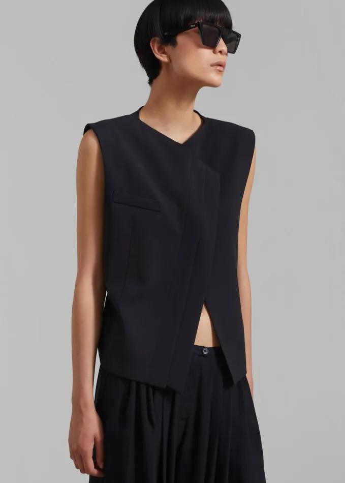 Clothing Women The Frankie Shop Ashton Cross Vest 8211 Black