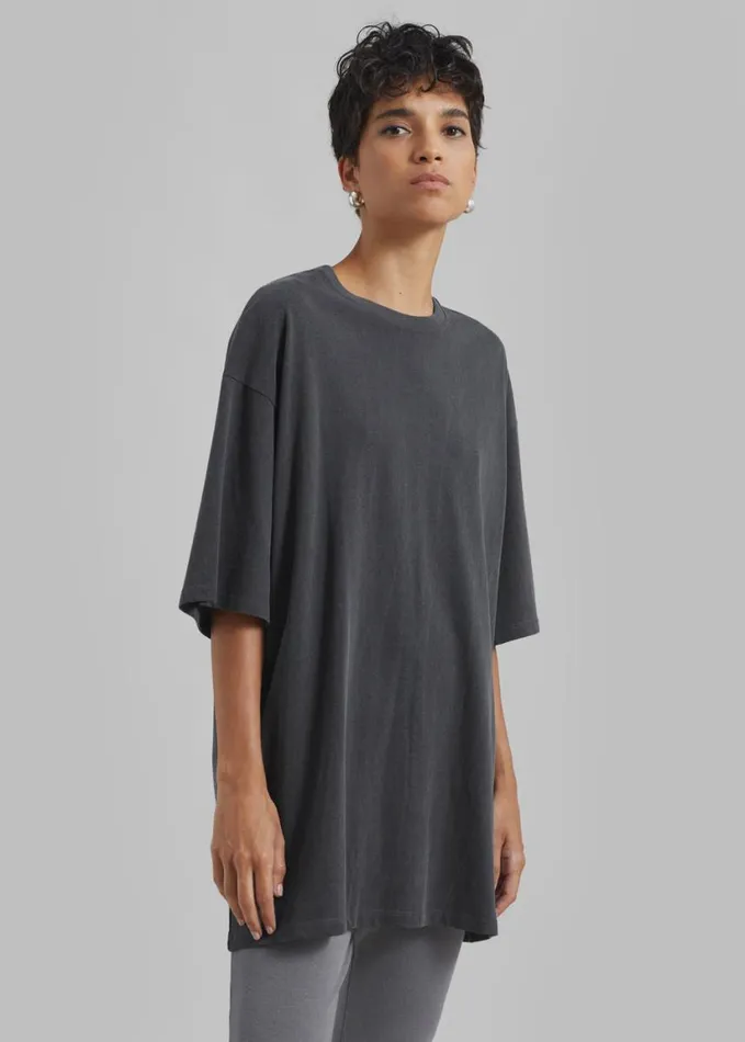 Clothing Women The Frankie Shop Avak Oversized Tee 8211 Charcoal