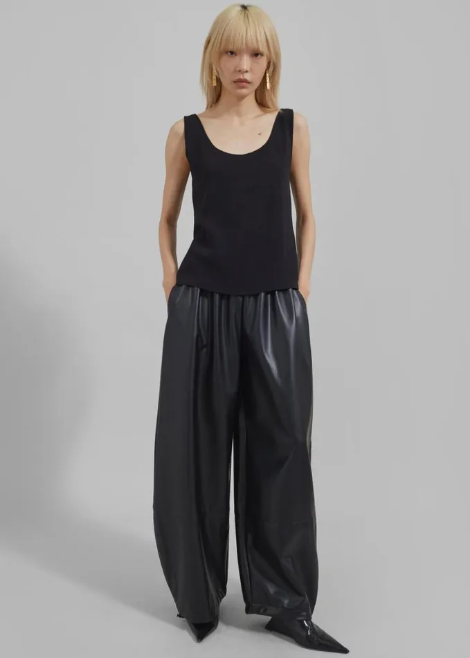 Clothing Women The Frankie Shop Briar Faux Leather Balloon Pants 8211 Black