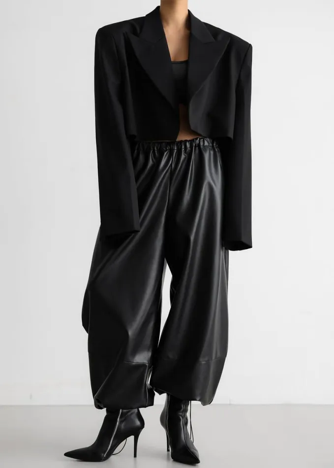 Clothing Women The Frankie Shop Briar Faux Leather Balloon Pants 8211 Black