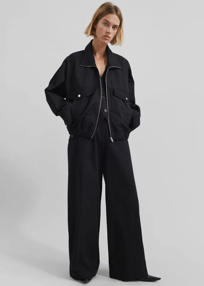 Clothing Women The Frankie Shop Calix Wide Leg Pants 8211 Black