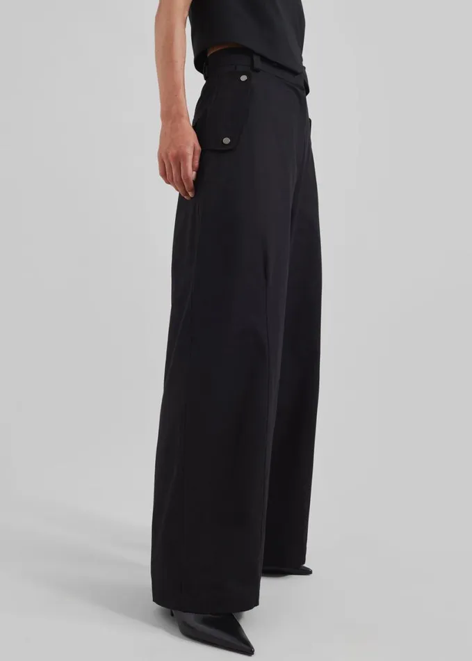 Clothing Women The Frankie Shop Calix Wide Leg Pants 8211 Black