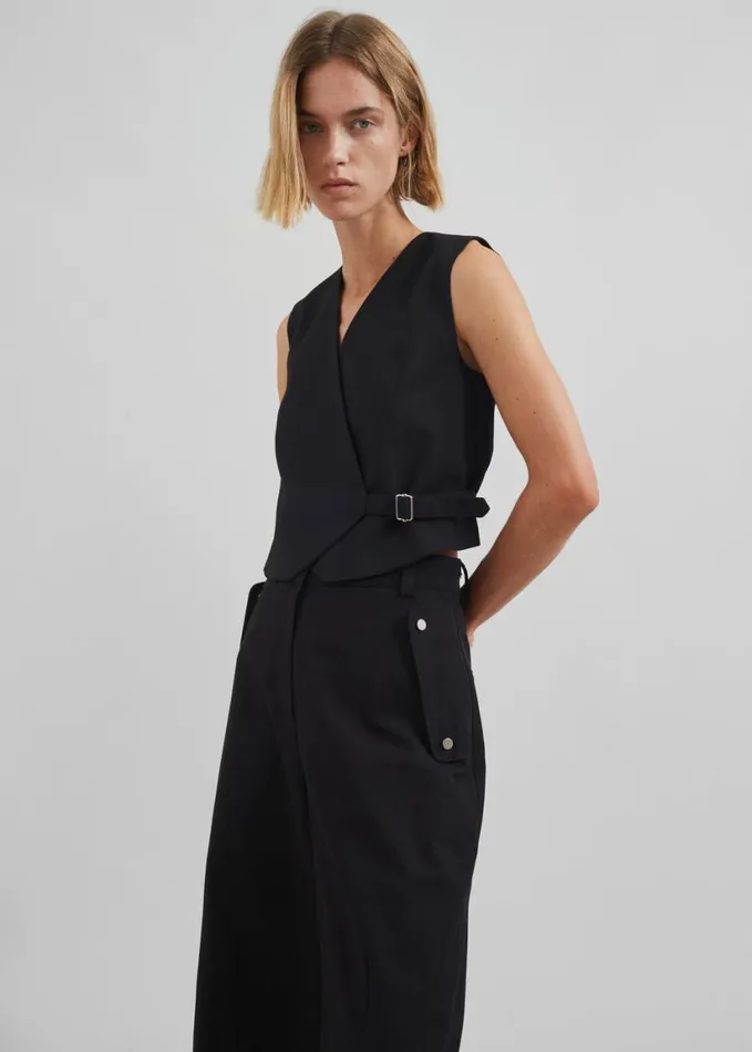 Clothing Women The Frankie Shop Calix Wide Leg Pants 8211 Black