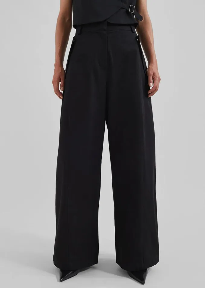Clothing Women The Frankie Shop Calix Wide Leg Pants 8211 Black