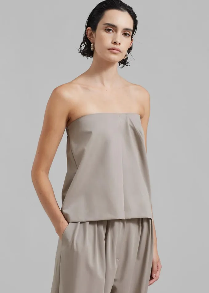 Clothing Women The Frankie Shop Catalina Tube Top 8211 Grey