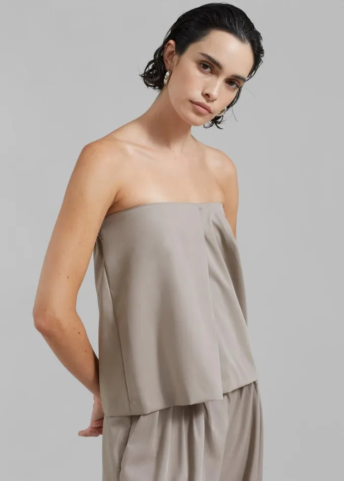 Clothing Women The Frankie Shop Catalina Tube Top 8211 Grey