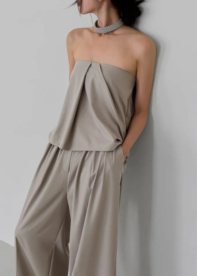 Clothing Women The Frankie Shop Catalina Tube Top 8211 Grey