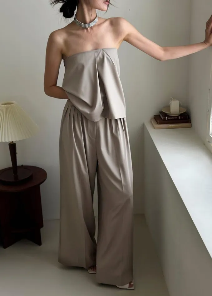 Clothing Women The Frankie Shop Catalina Tube Top 8211 Grey
