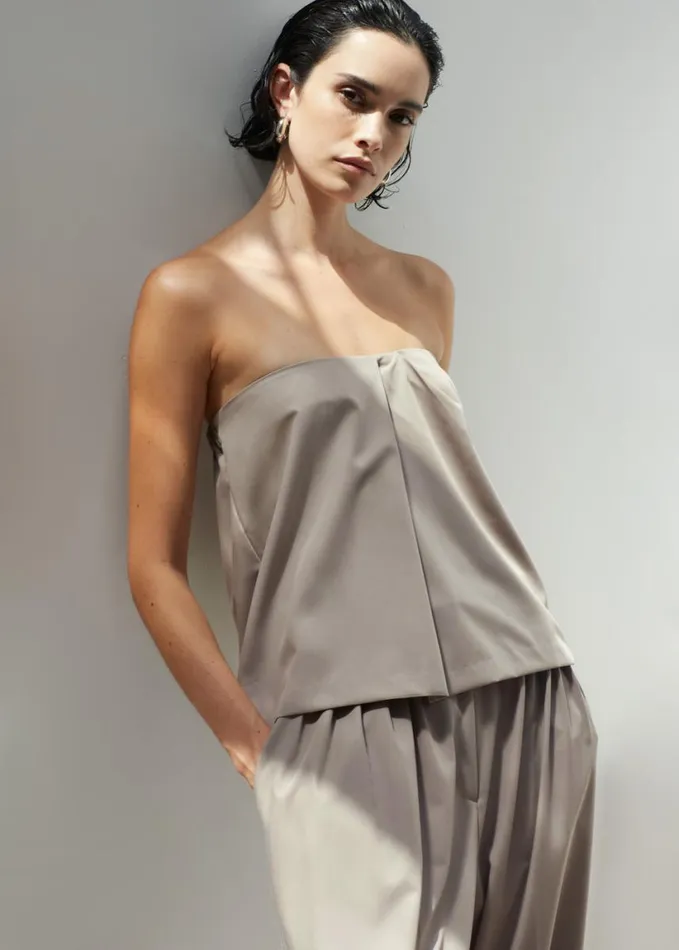 Clothing Women The Frankie Shop Catalina Tube Top 8211 Grey
