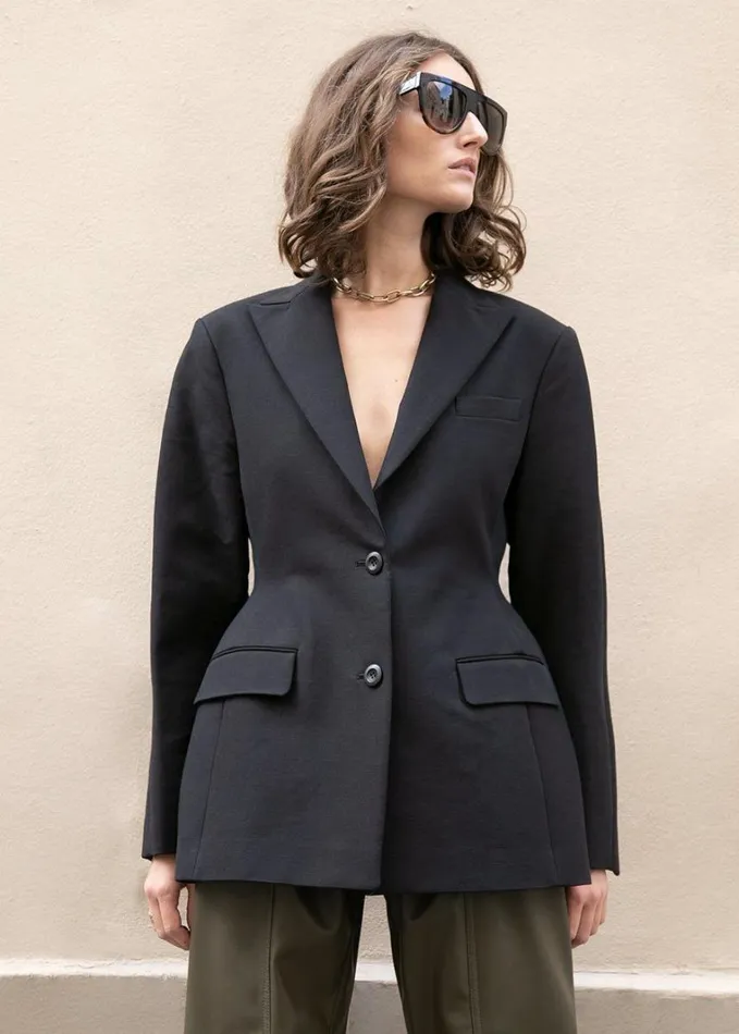 Clothing Women The Frankie Shop Colette Hourglass Blazer 8211 Black