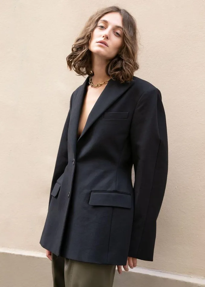 Clothing Women The Frankie Shop Colette Hourglass Blazer 8211 Black