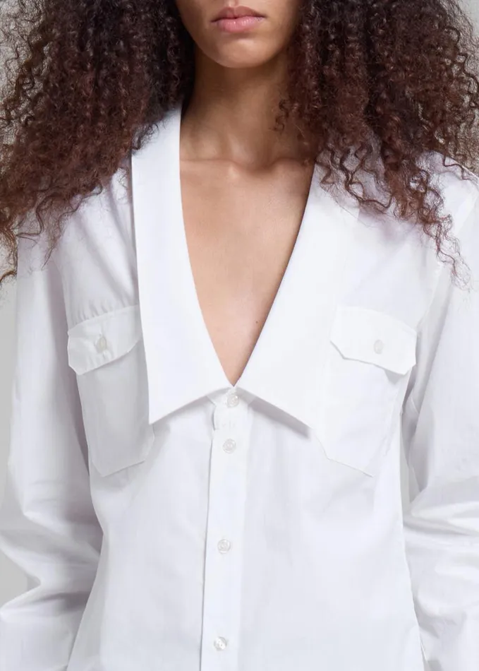 Clothing Women The Frankie Shop Coperni Saharan Shirt 8211 White
