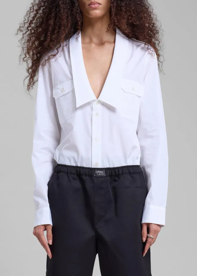 Clothing Women The Frankie Shop Coperni Saharan Shirt 8211 White