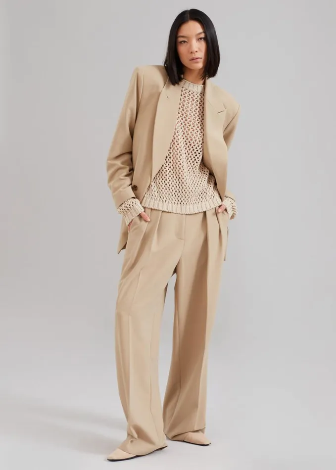 Clothing Women The Frankie Shop Corrin Pleated Trousers 8211 Beige